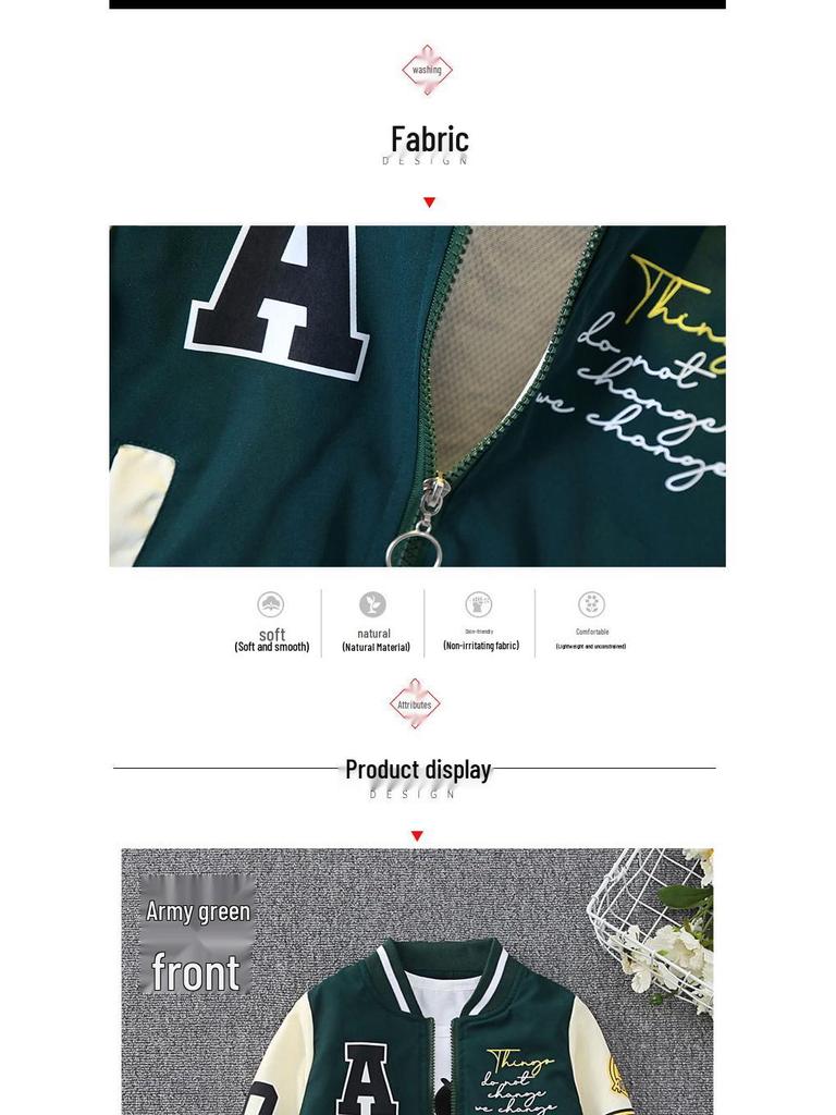 Boys' Trendy Spring Jacket 2025 - Casual Thin Style for Medium and Large Kids