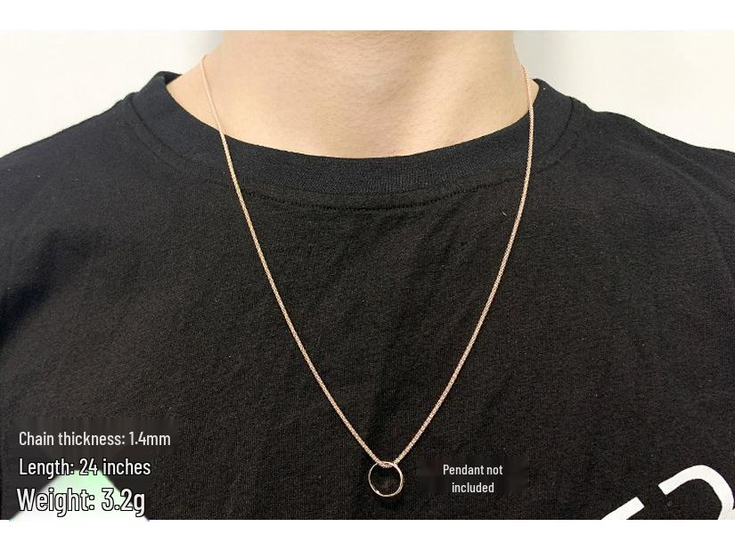 Модное ожерелье из круглых бусин из чистого серебра 999 пробы для мужчин и женщин - Длинная простая цепочка для свитера