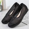 Женская мода милые легкие сетчатые дышащие весенние нескользящие туфли на плоской подошве женские классические удобные черные туфли ba301