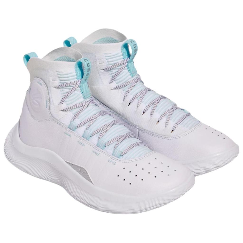 Under Armour Кроссовки для баскетбола Curry 4, нескользящие, износостойкие, высокие, унисекс, белые 3024861-103
