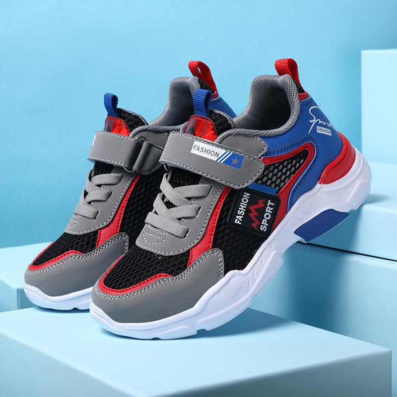 Children's Sports Shoes Boys' Shoes Middle-aged Older Boys Spring and Autumn Breathable Single Pair of Mesh Shoes Student Soft-soled Running Shoes