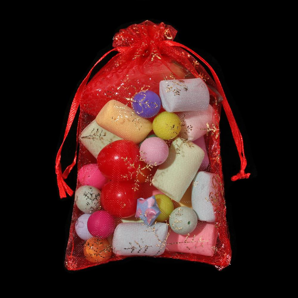 Strap Snowflake Design Organza Bags Drawstring Candy Pouch Gift Pouches Jewelry Packaging Bags