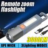 3000LM Super Bright LED Flashlight XPE Torch Light With Hook Camping Light USB Rechargeable Zoomable Waterproof Flashlight