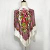 130*130cm Luxury Floral Print Russian Square Scarf