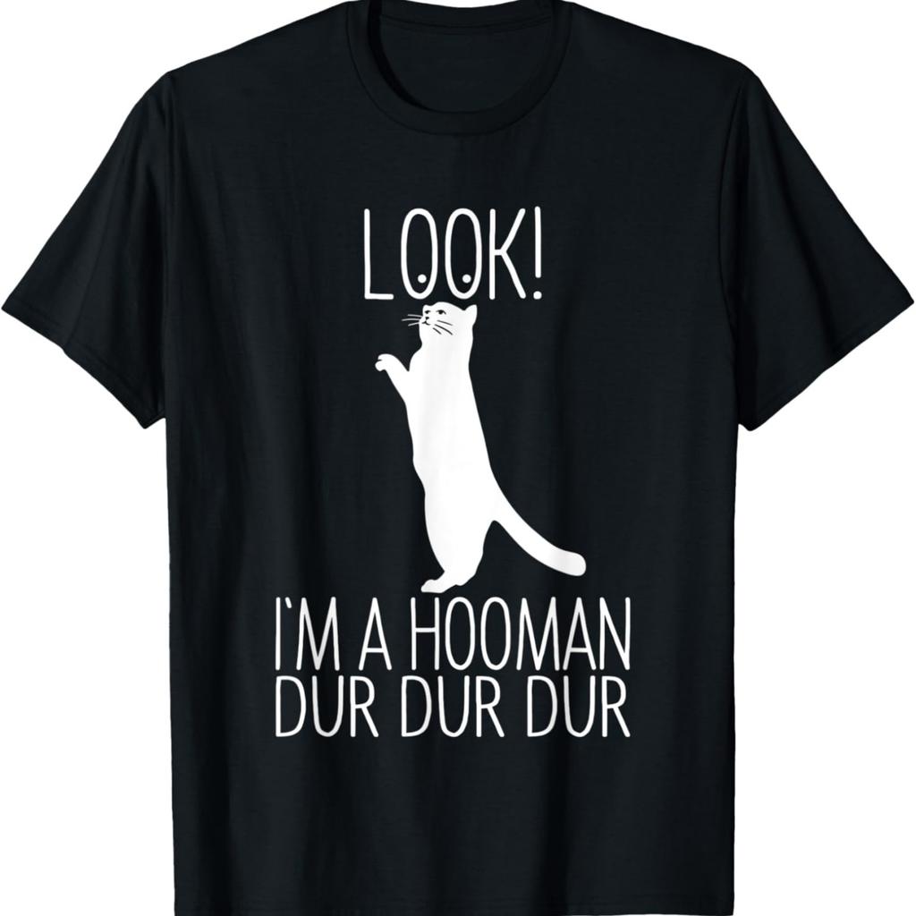 Look I'm a Hooman Funny Cat Meme T-Shirt(1)