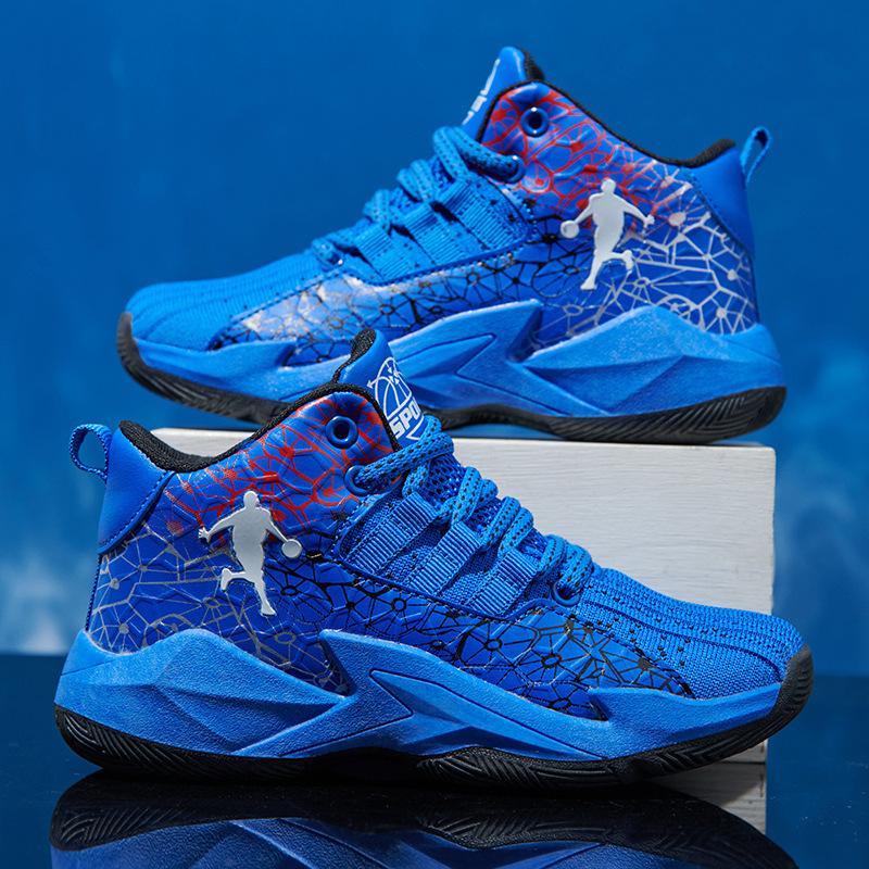 Подростковые баскетбольные кроссовки мужские высокие дышащие из сетки, нескользящие и износостойкие студенческие кроссовки для реальных игр, детская спортивная обувь женская