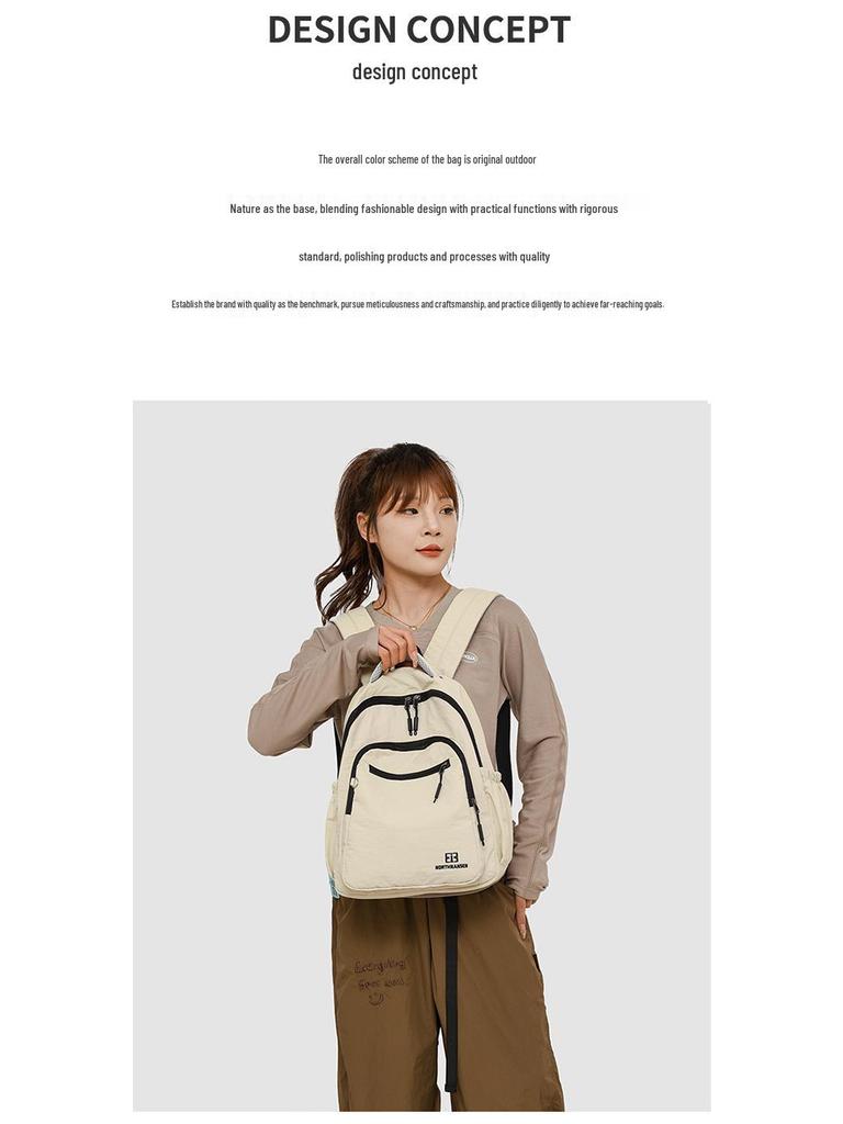 Korean Style Cross-Border Casual Backpack - Unisex Large Capacity Student Schoolbag for Outdoor Mountaineering & Hiking.