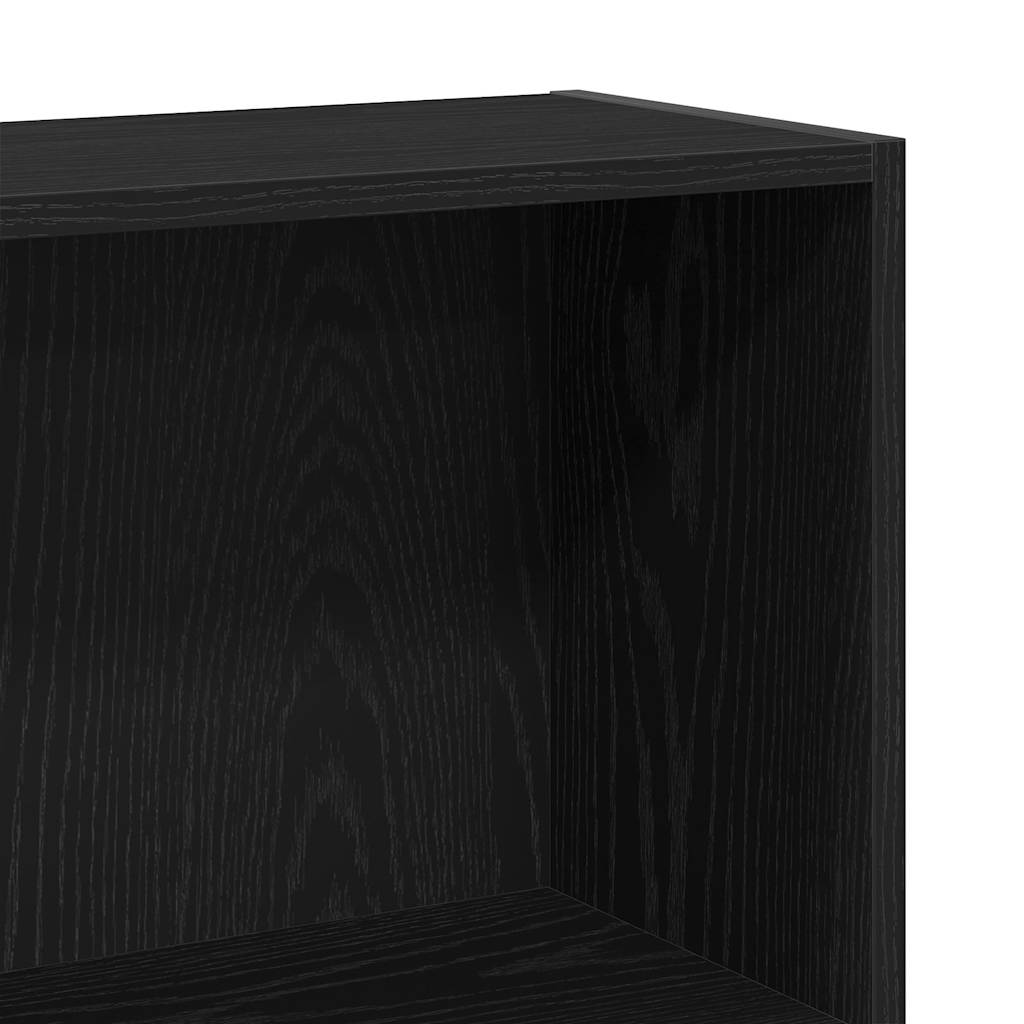 Bookshelf 4 Shelf Black Oak Effect 80 x 24 x 143 cm