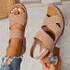 Fashion Summer White Thick High Heel Sandals for Women Plus Size Cross Band Platform Sandles Woman Back Strap Non Slip Beach Sandalias