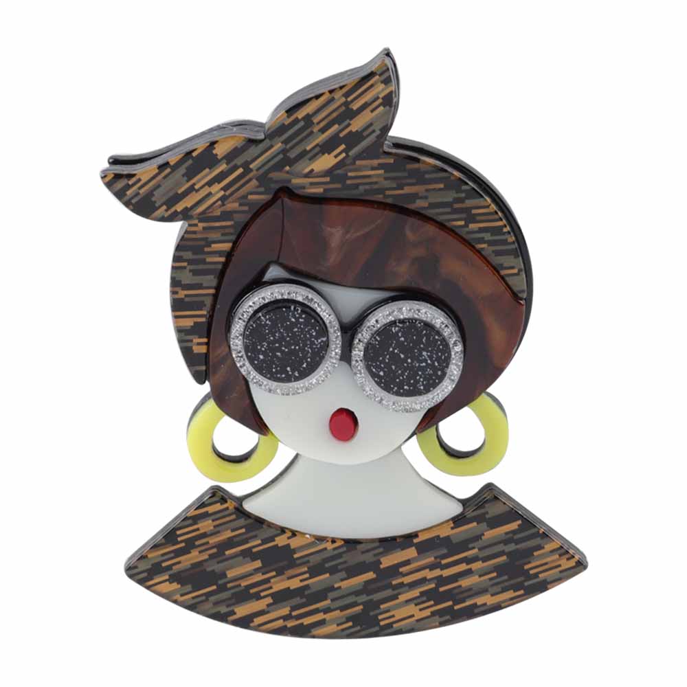 New Fashion Creative Fairy Girl Holding Rabbit Acrylic Brooches For Women Cartoon Cute Badge Brooch Pins Party Jewelry Gift