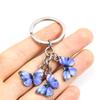 Цветной эмалированный брелок в виде бабочки из цинкового сплава, подвески в виде насекомых, поделки, автомобильные ключи, женские сумки, аксессуары, ювелирные изделия, подарки, модный брелок
