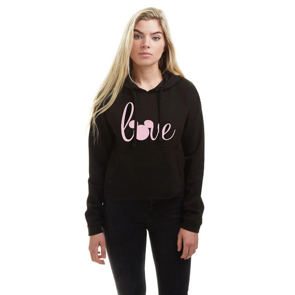 Disney Womens/Ladies Love Mickey Crop Hoodie