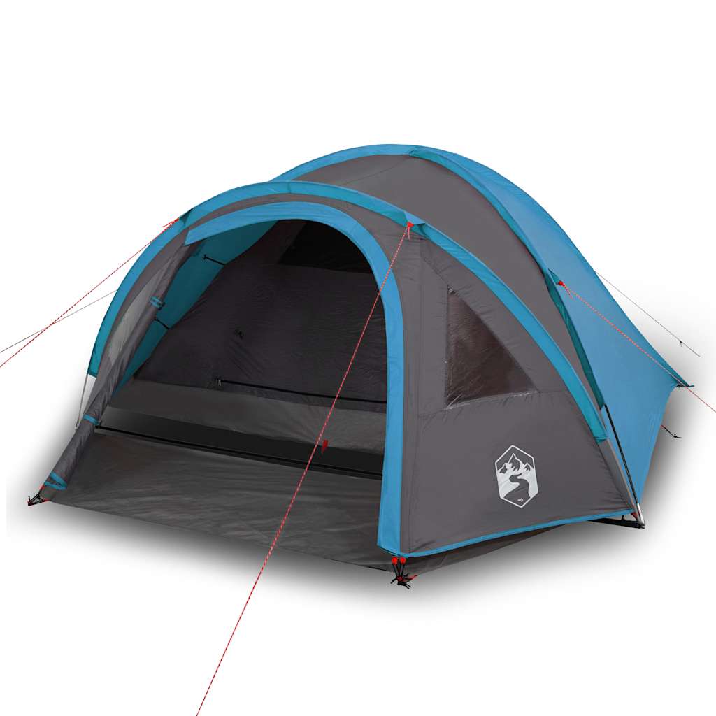 Dome Camping Tent for 4 Persons Blue Waterproof