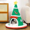 Christmas Hat Pet House Autumn Winter Warm Indoor Dog Cat Bed Cave Plush Kitten Puppy Sleeping Nest Tent Pet Supplies