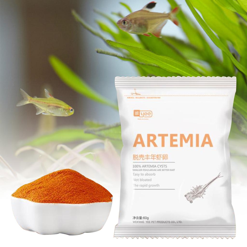 60G Aquarium Hatching Tropic Fish Food for Feeding Baby Fishes Artemia Shelling Eggs Brine Shrimp Shelling Eggfood