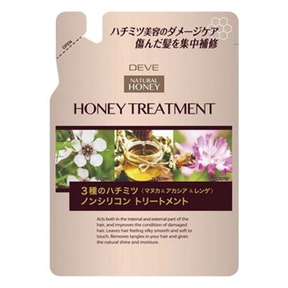 Сменный блок шампуня без силикона Kumano Natural Honey 3 видов 350 мл + сменный блок лечебного средства 350 мл, 1 шт.