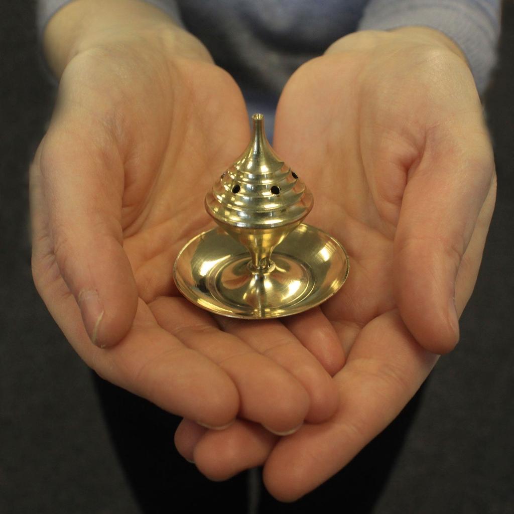 Incense Burner, Polished Brass 5cm Small
