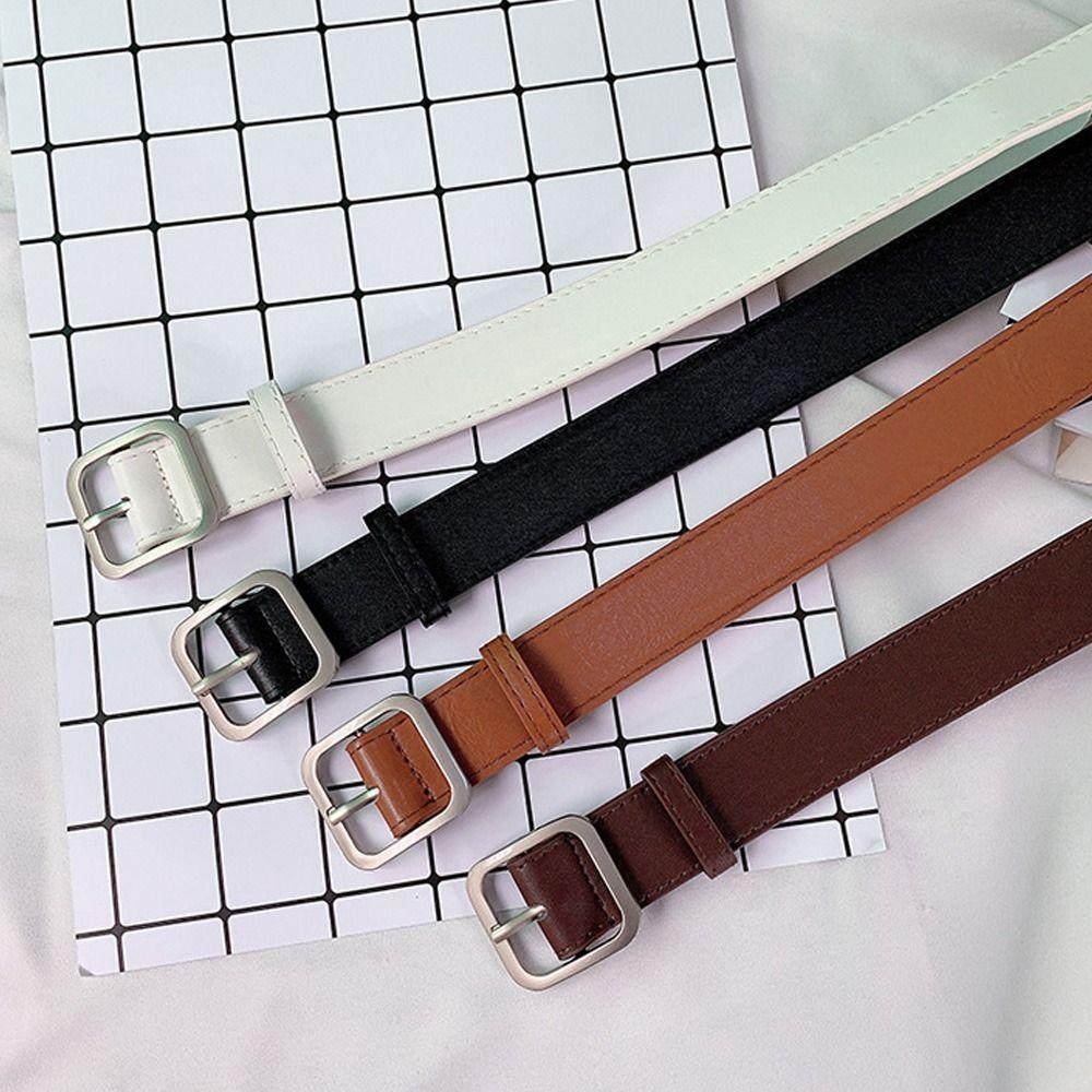 Fashion Wild Skirt Casual Pants Bands Square Buckle Waistband Ladies Dress Belts PU Leather Belt