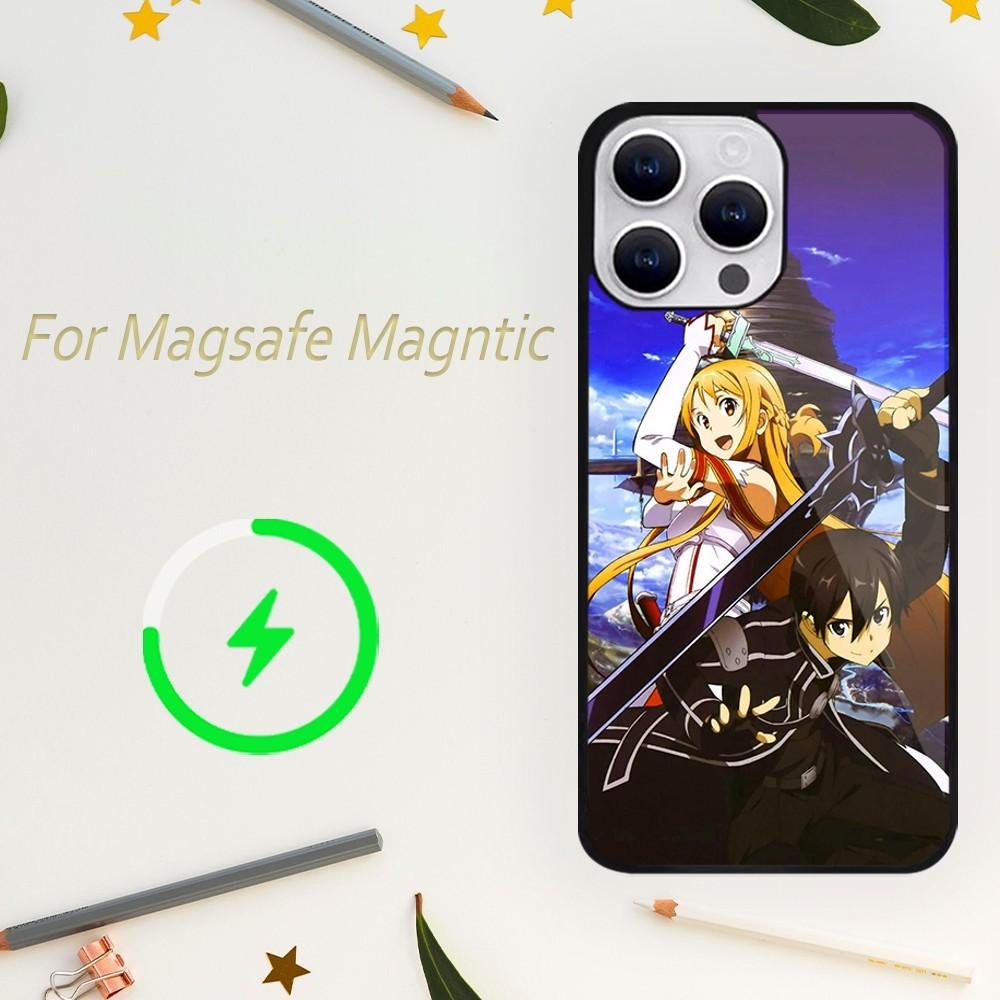 Чехол для телефона Bilibili Sword Art Online с аниме для iPhone 15 14 13 12 11 Plus Pro Max Magsafe с магнитной беспроводной зарядкой