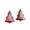 Red Painted Christmas Hanging Ornaments Bell Shape Irregular Design Small Pendants Bright Color Donut Shape