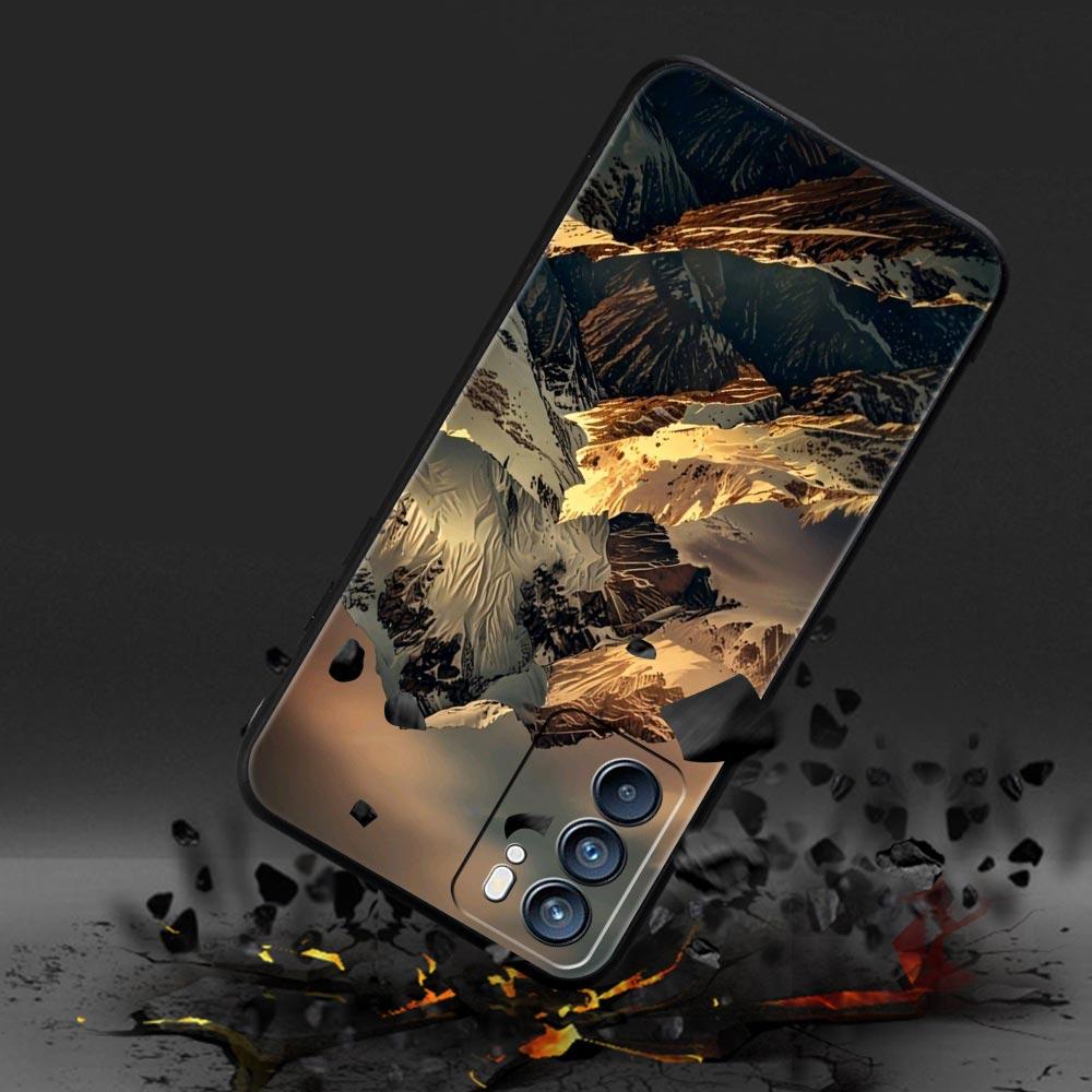 Черный чехол для телефона с изображением горного пика Для Oppo A17 A31 A54 A57 A78 A79 A98 Find X5 X6 Reno 6 7 8 10 11 12 13 F Pro 5G Мягкий чехол из ТПУ