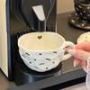 Скандинавский стиль, ручная работа, нестандартные керамические кружки, кофейная чашка, десертная чашка с блюдцами, узор «Любовь», изысканные чашки для послеобеденного чая