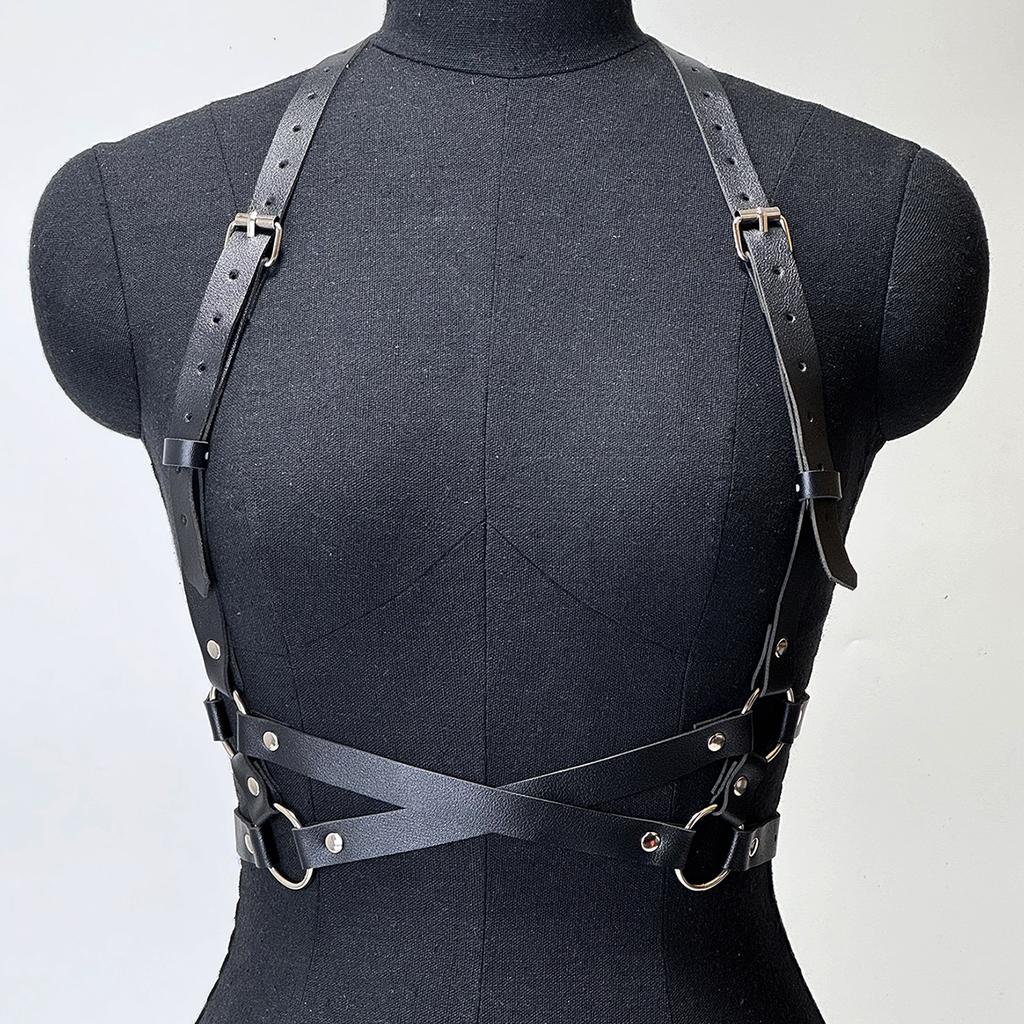 Women Sexy Body Harness Belt Bdsm Bondage Lingerie PU Leather Waist Straps Punk Rock Accessories Y2k Fetish Underwear