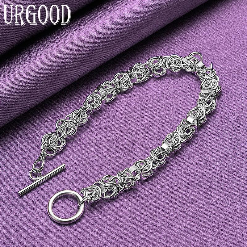 Модный круглый браслет из стерлингового серебра 925 пробы, подарочные ювелирные изделия для вечеринки