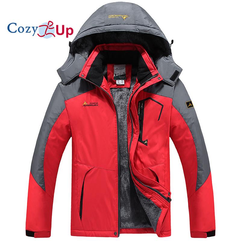 Cozy Up Men's Hooded Oversized Plush and Thick Windproof and Rainproof Warm Jacket