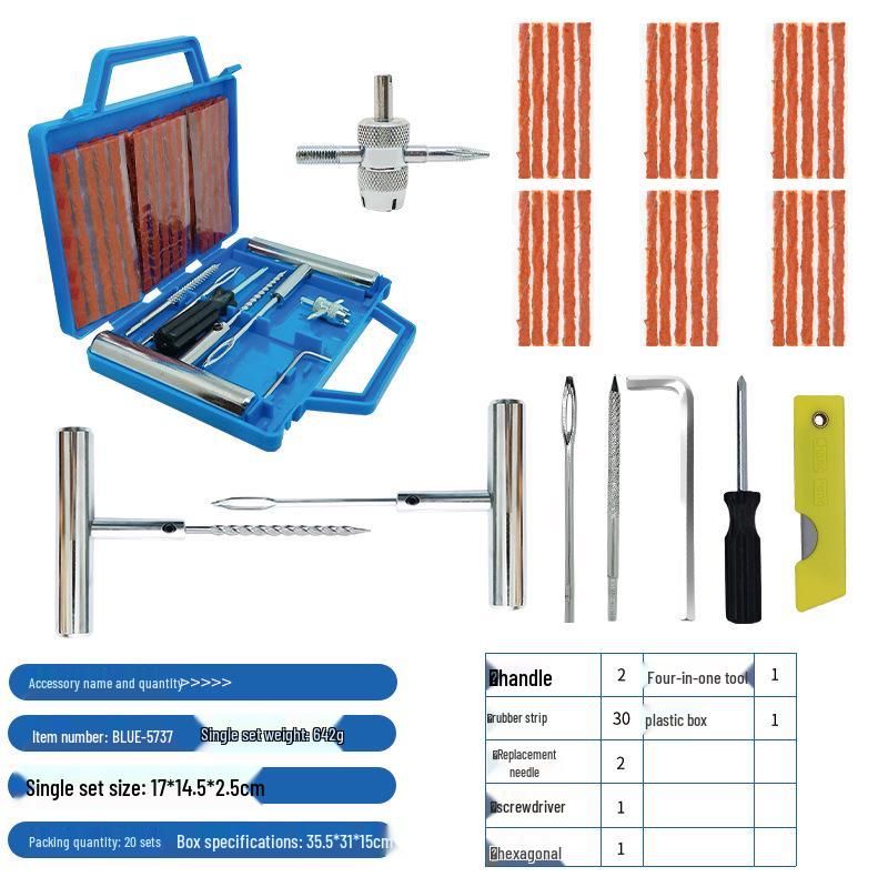 Motorcycle & Car Vacuum Tire Repair Tool Kit