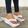 Large Size Wedge Heel Thick Sole Sandals Women's Summer New Clip Toe Flip-flops Outdoor Leisure Fashion Sandals P458