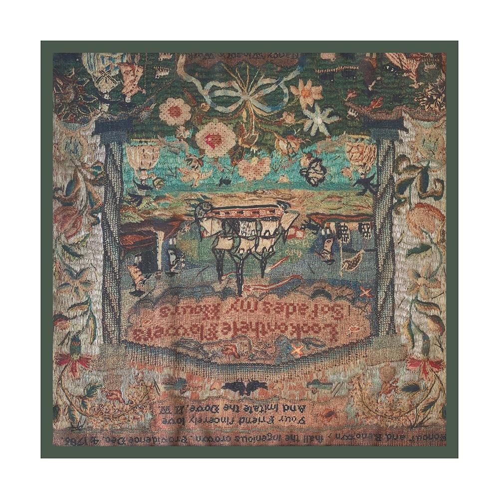 Oil Painting Retro Literary Silk Scarf Cotton Square Scarf Versatile Cashew Nut Silk Scarf 70 Square Scarf Elegant Decorative Waist Seal Belt Scarf