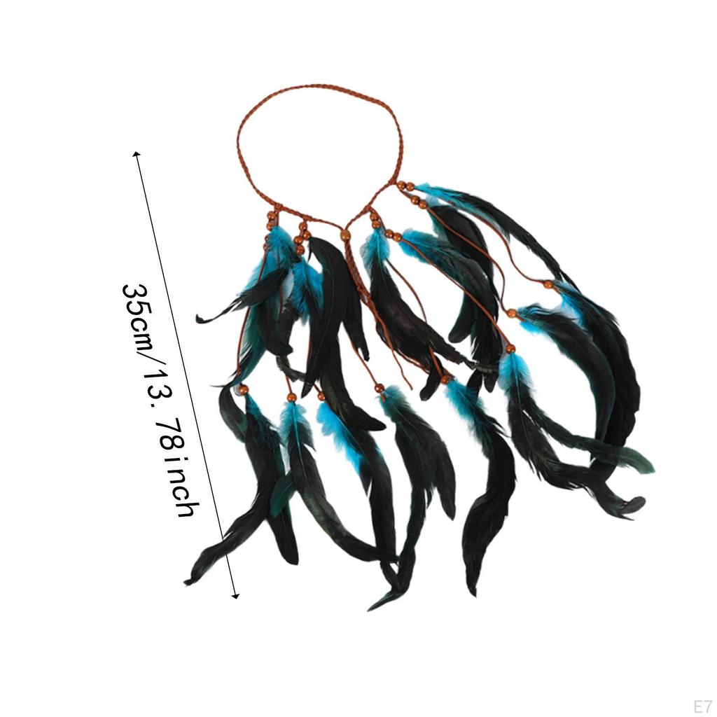 Бохо Повязка на голову с искусственными перьями Аксессуары для волос Индийский головной убор для маскарадного костюма