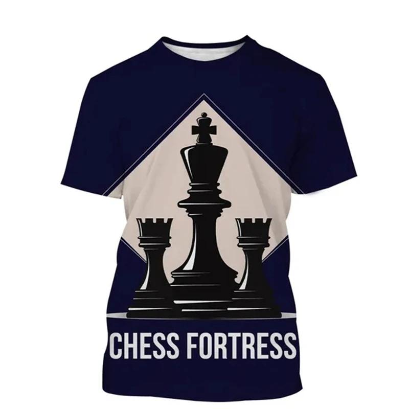 Chess T-shirt 3D Printing Design Fashion O-neck Short Sleeve Multiple Styles Tee Shirts Breathable Soft 2024 Summer y2k Tops