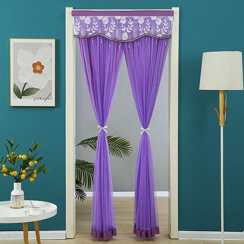 Кружевная двухслойная противомоскитная штора-дверь с перегородкой для приватности для всех сезонов