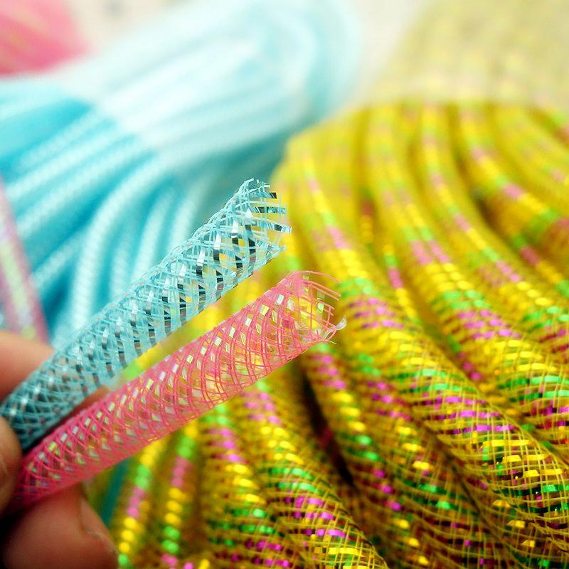10 м Цветная сетчатая трубка-веревка 4 мм 8 мм Сетчатая трубчатая кринолиновая трубка Свадебное платье Юбка Одежда Сетка Сделай сам Изготовление Ремесленные аксессуары
