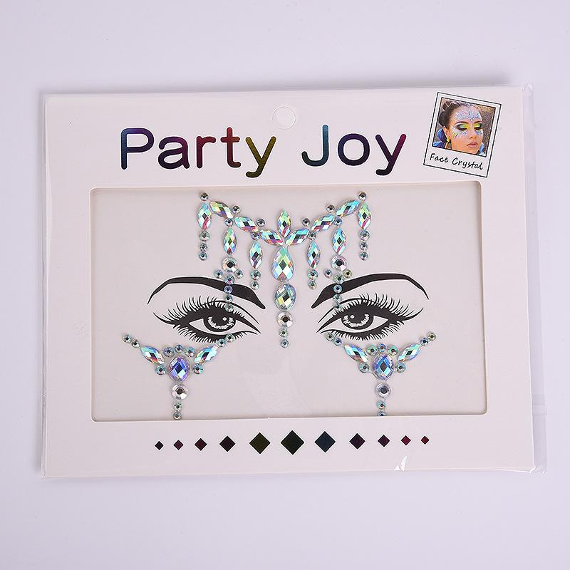 Наклейка на лицо Дрель Музыкальный фестиваль Клейкая наклейка на лицо Дрель Угловая наклейка Бесклеевая наклейка Дрель Кристаллическая наклейка на лицо Татуировка Наклейка Дрель Брови