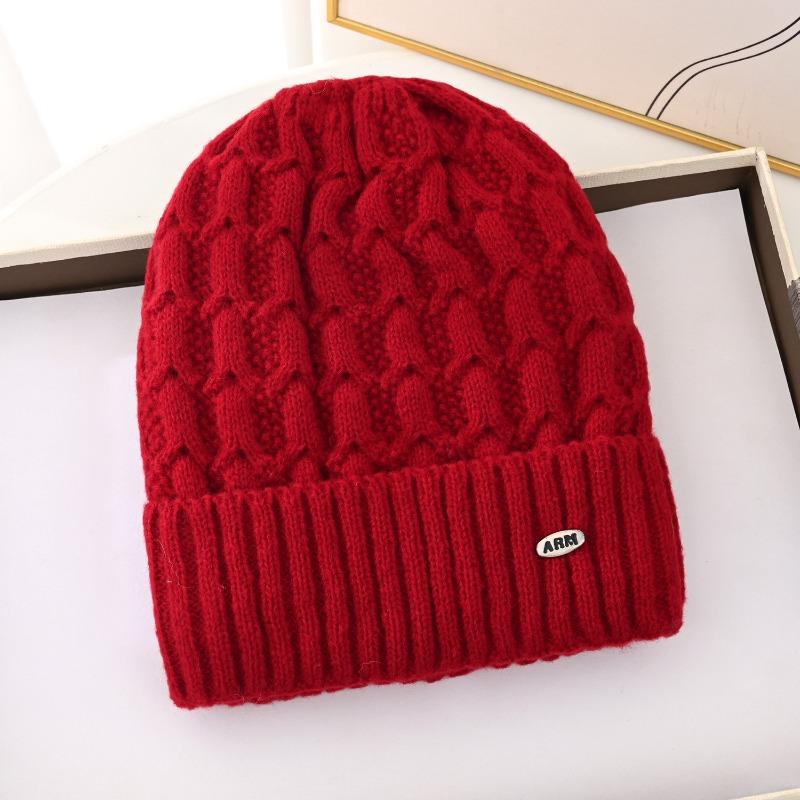 Шляпа Леди Зима Пожилая Леди Кроличий Мех Теплая Защита Ушей Шерстяная Шапка Флис Теплая Вязаная Шапка