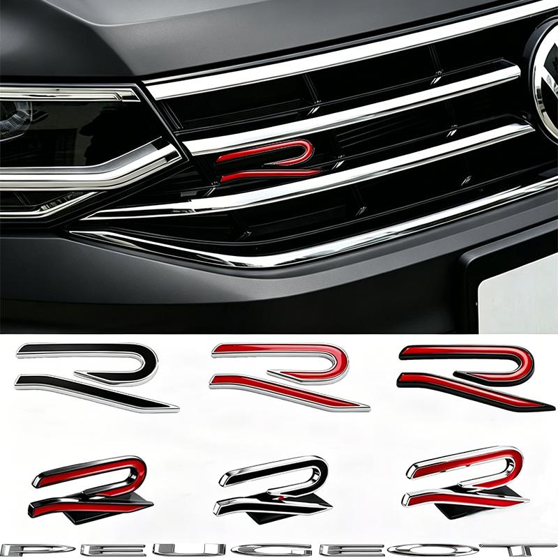 3D Metal R logo Sticker Car Rear Trunk Body Emblem Sticker For VW Golf 5 6 7 MK7 MK6 Polo Jetta CC Beetle Passat Tiguan Hub Cap zd4