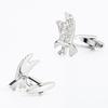 Exquisite Electroplated Silver Eagle Shaped Copper Metal Cufflinks French Shirt