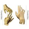 Zinc Zinc Alloy Hand-shaped Brooch Minority Design Double Palm Brooch Fashion Metal Glossy Clothes Pin  Girls