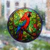 Retro Stained Hummingbird Butterfly Flower Film Window Glass Electrostatic Stickers Colorful