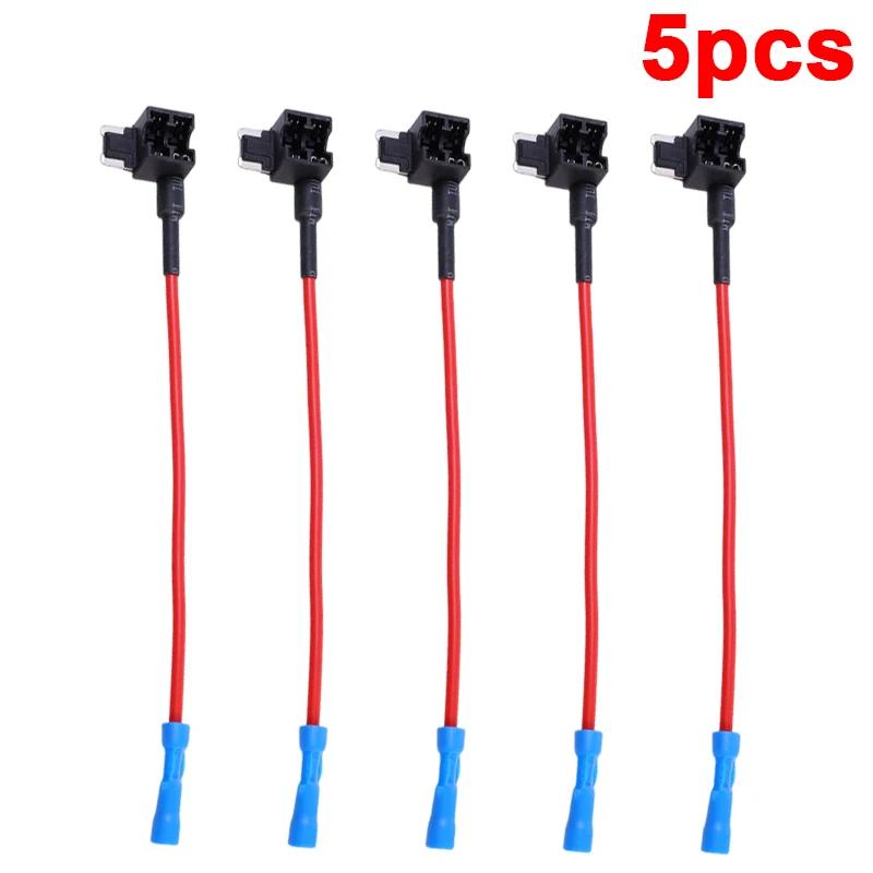 Car Fuse Tap Add A Circuit Adapter Standard ATM APM ATC Blade Fuse Holder Box Wire Socket Cable for LED Light Electronics Power