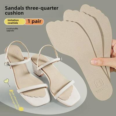 Самоклеящиеся стельки из свиной кожи для босоножек на высоком каблуке - Влаговпитывающие, дышащие, нескользящие и амортизирующие для лета.