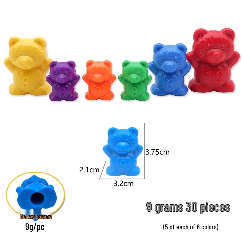 Маленький медвежонок Монтессори математическая игрушка: Радужный сортер и счетный материал