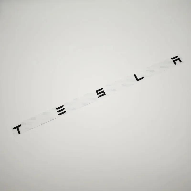 glpyx8 3D ABS Letters Tesla Logo Carbon Chrome Black Red Badge Car Rear Trunk Stickers For Tesla Model 3 Y X S Back Decals Accessories
