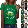 Women's Casual St. Patrick's Day Print Slim Fit Short Sleeve T-Shirt Top