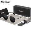 NINESUN Новые поляризованные солнцезащитные очки для мужчин и женщин в ретро-стиле UV400 с круглой оправой из сплава и антибликовым покрытием, роскошные очки