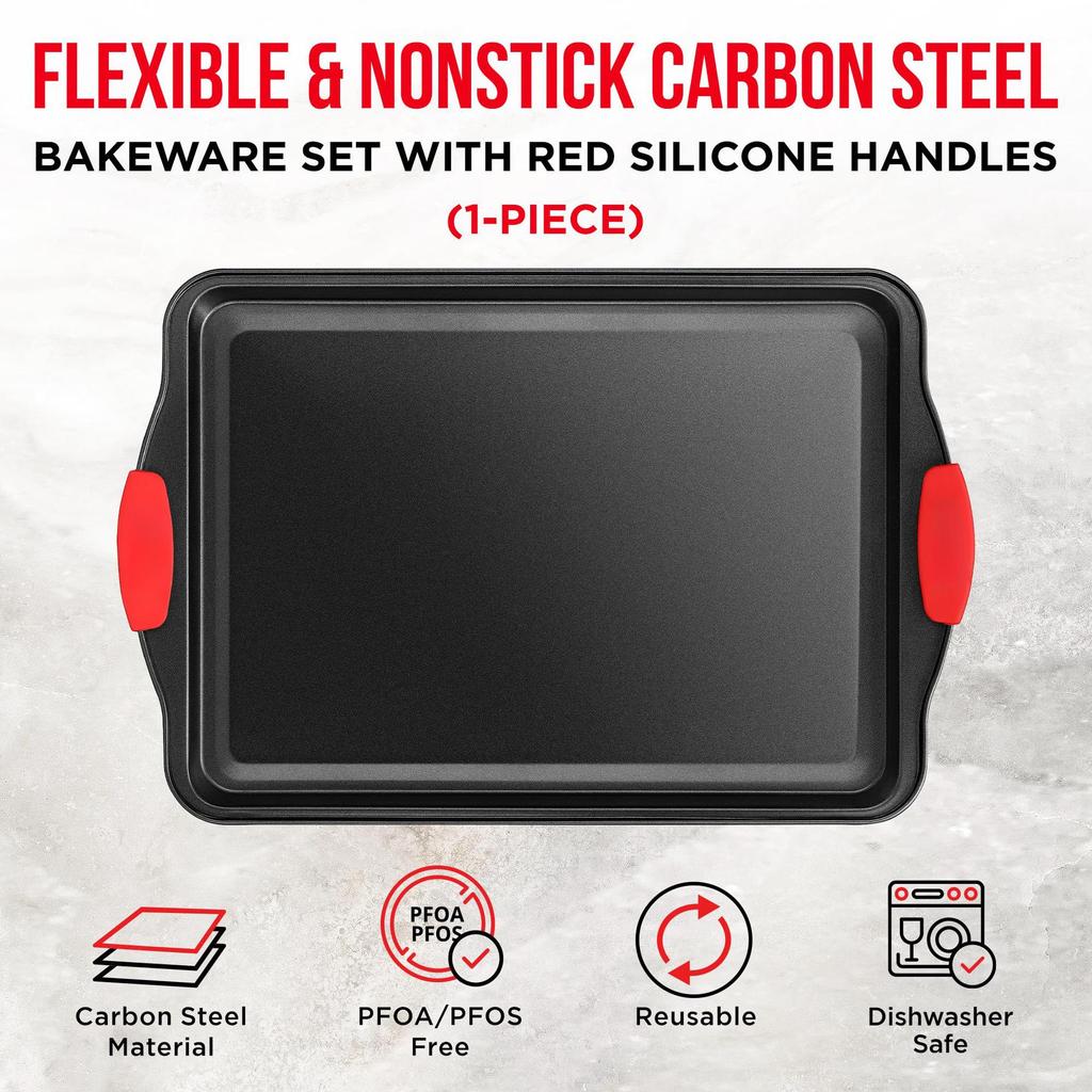 Non-Stick High Temperature Rectangular Baking Pan for Cakes and Cookies