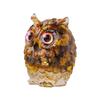 Natural Crystal Owl Ornament Handcrafted Resin Owl Figurine with Crystal Gravels Inside